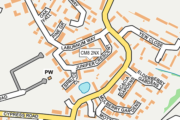 CM8 2NX map - OS OpenMap – Local (Ordnance Survey)