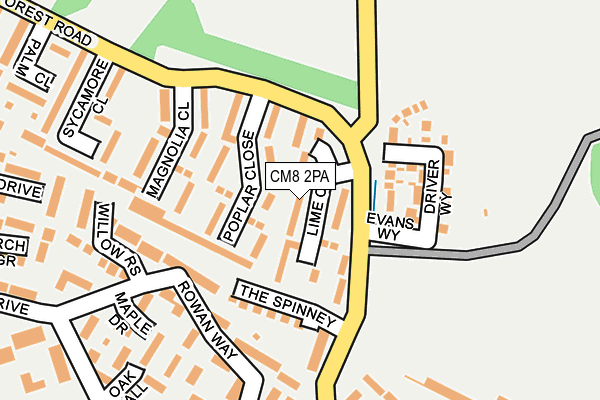 CM8 2PA map - OS OpenMap – Local (Ordnance Survey)