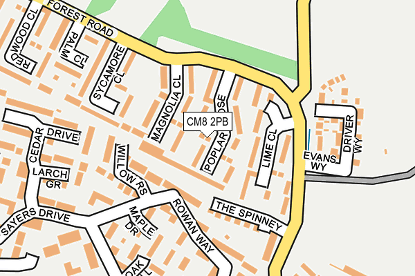 CM8 2PB map - OS OpenMap – Local (Ordnance Survey)