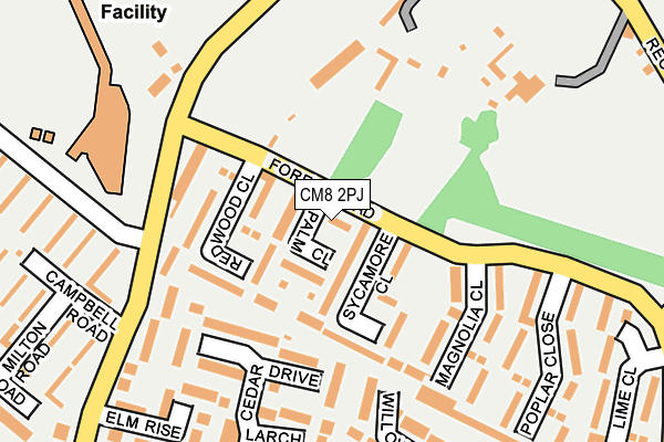 CM8 2PJ map - OS OpenMap – Local (Ordnance Survey)