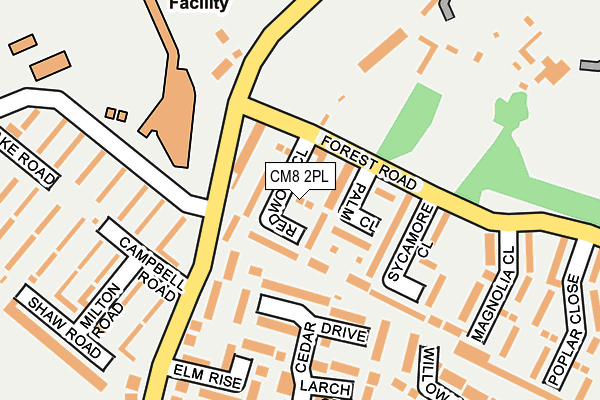 CM8 2PL map - OS OpenMap – Local (Ordnance Survey)