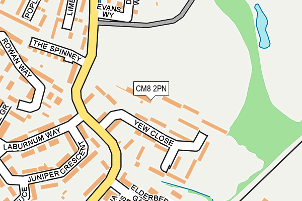 CM8 2PN map - OS OpenMap – Local (Ordnance Survey)