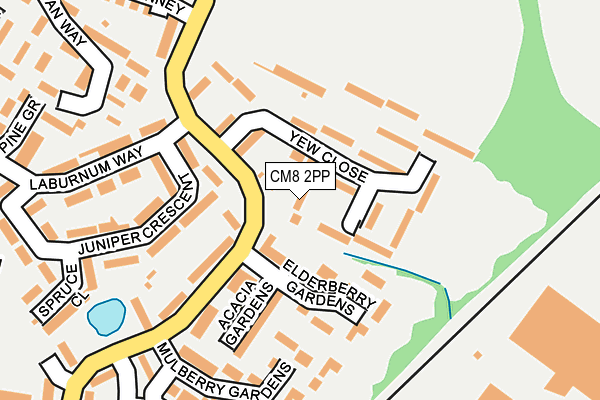 CM8 2PP map - OS OpenMap – Local (Ordnance Survey)