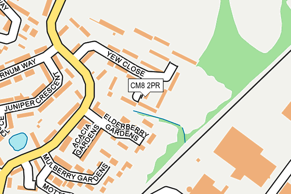 CM8 2PR map - OS OpenMap – Local (Ordnance Survey)