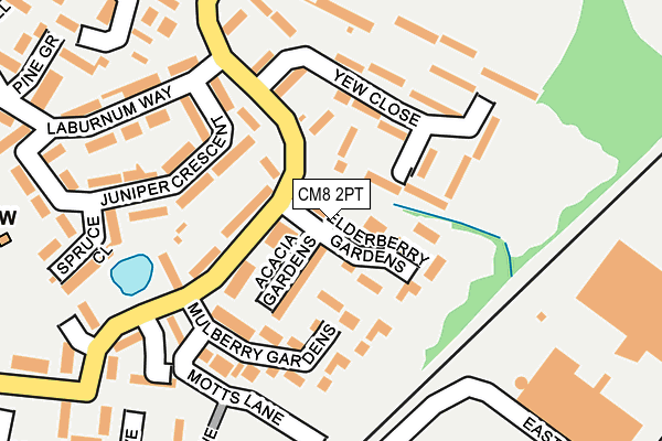 CM8 2PT map - OS OpenMap – Local (Ordnance Survey)