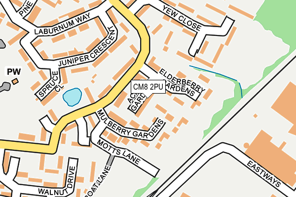 CM8 2PU map - OS OpenMap – Local (Ordnance Survey)