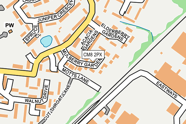 CM8 2PX map - OS OpenMap – Local (Ordnance Survey)