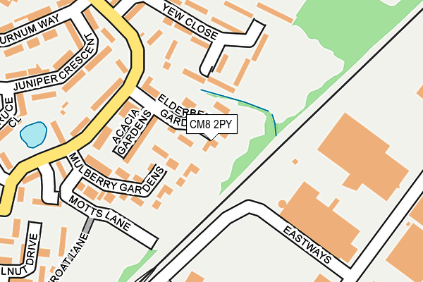 CM8 2PY map - OS OpenMap – Local (Ordnance Survey)
