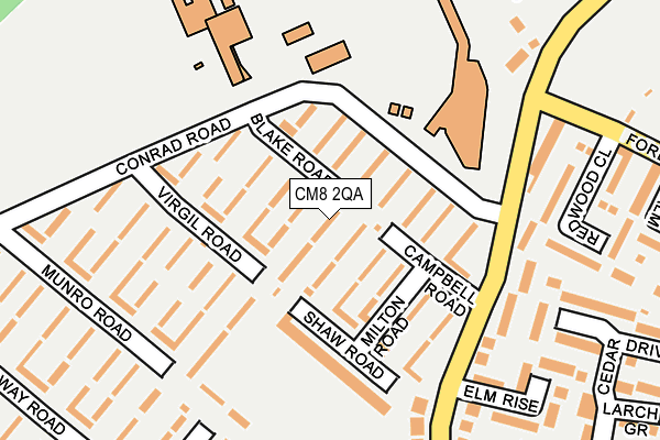 CM8 2QA map - OS OpenMap – Local (Ordnance Survey)