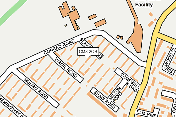 CM8 2QB map - OS OpenMap – Local (Ordnance Survey)