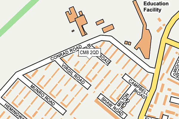 CM8 2QD map - OS OpenMap – Local (Ordnance Survey)