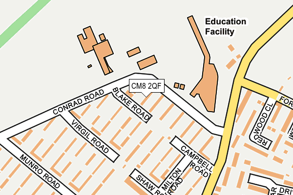 CM8 2QF map - OS OpenMap – Local (Ordnance Survey)