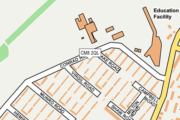 CM8 2QL map - OS OpenMap – Local (Ordnance Survey)
