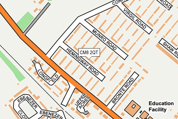 CM8 2QT map - OS OpenMap – Local (Ordnance Survey)
