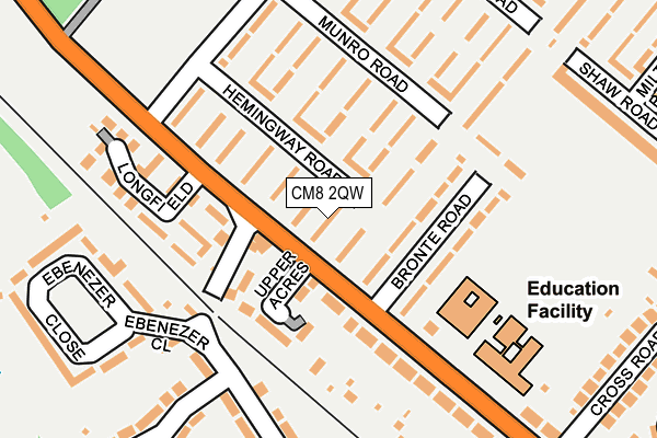 CM8 2QW map - OS OpenMap – Local (Ordnance Survey)