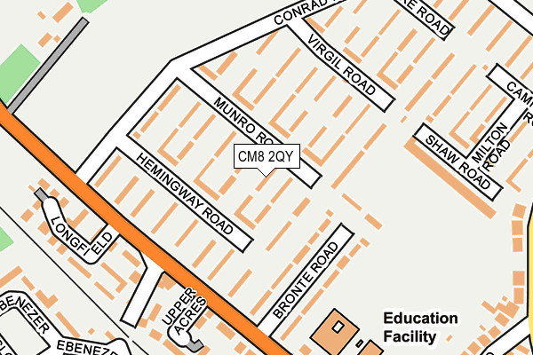 CM8 2QY map - OS OpenMap – Local (Ordnance Survey)