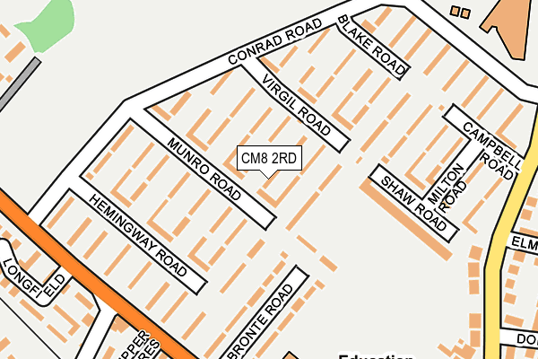 CM8 2RD map - OS OpenMap – Local (Ordnance Survey)