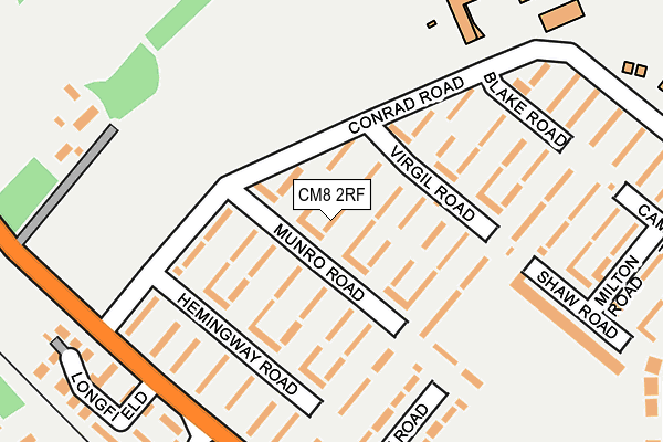 CM8 2RF map - OS OpenMap – Local (Ordnance Survey)