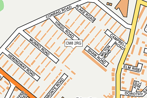 CM8 2RG map - OS OpenMap – Local (Ordnance Survey)