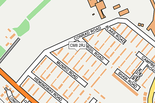 CM8 2RJ map - OS OpenMap – Local (Ordnance Survey)