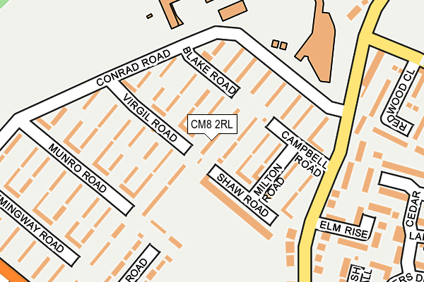 CM8 2RL map - OS OpenMap – Local (Ordnance Survey)