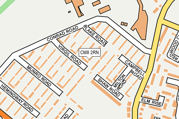 CM8 2RN map - OS OpenMap – Local (Ordnance Survey)