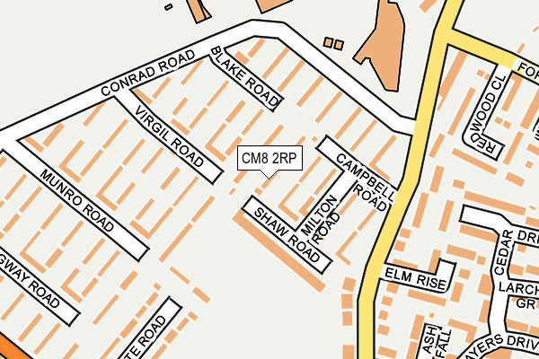 CM8 2RP map - OS OpenMap – Local (Ordnance Survey)