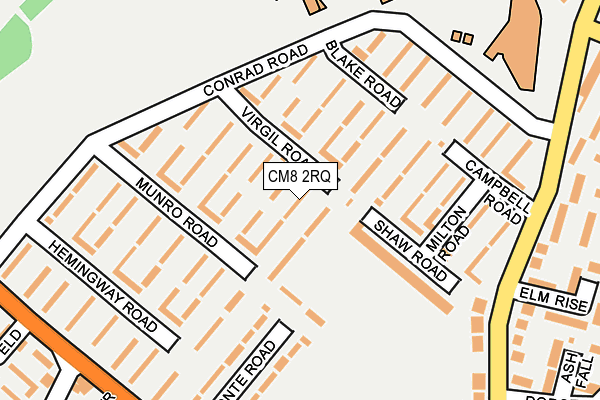 CM8 2RQ map - OS OpenMap – Local (Ordnance Survey)