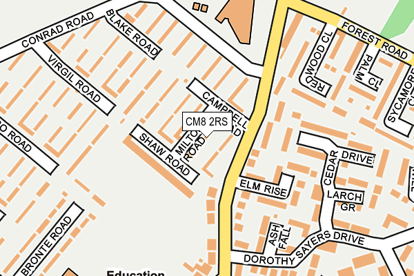 CM8 2RS map - OS OpenMap – Local (Ordnance Survey)