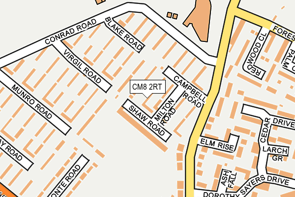 CM8 2RT map - OS OpenMap – Local (Ordnance Survey)