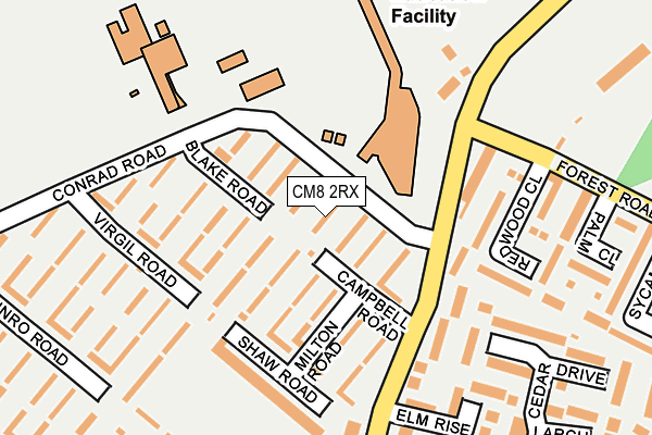 CM8 2RX map - OS OpenMap – Local (Ordnance Survey)