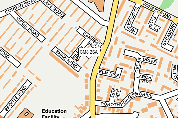 CM8 2SA map - OS OpenMap – Local (Ordnance Survey)