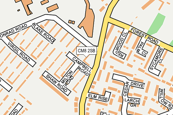 CM8 2SB map - OS OpenMap – Local (Ordnance Survey)