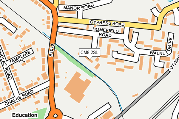 CM8 2SL map - OS OpenMap – Local (Ordnance Survey)