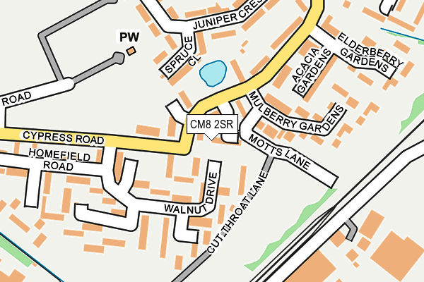 CM8 2SR map - OS OpenMap – Local (Ordnance Survey)