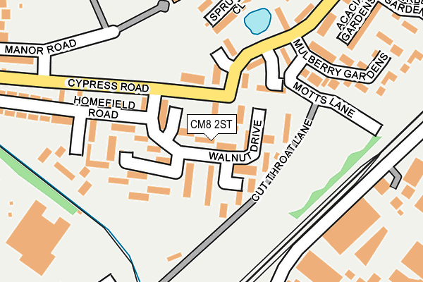 CM8 2ST map - OS OpenMap – Local (Ordnance Survey)