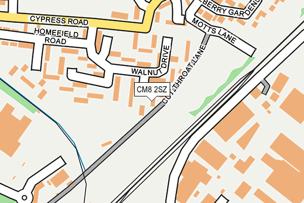 CM8 2SZ map - OS OpenMap – Local (Ordnance Survey)