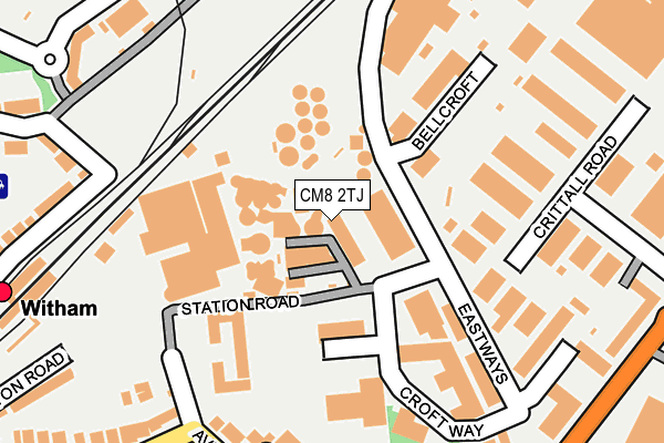 CM8 2TJ map - OS OpenMap – Local (Ordnance Survey)