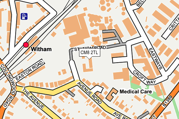 CM8 2TL map - OS OpenMap – Local (Ordnance Survey)