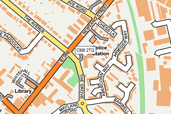 CM8 2TQ map - OS OpenMap – Local (Ordnance Survey)