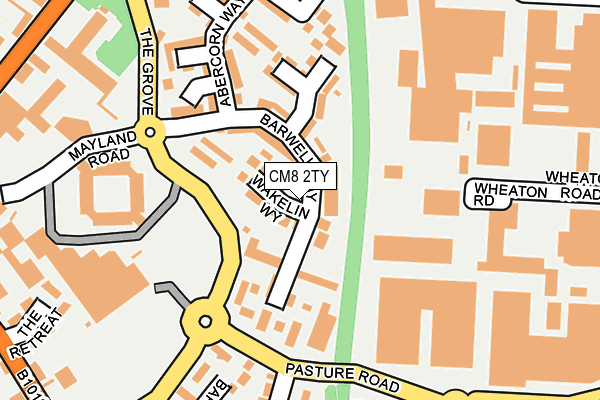 CM8 2TY map - OS OpenMap – Local (Ordnance Survey)