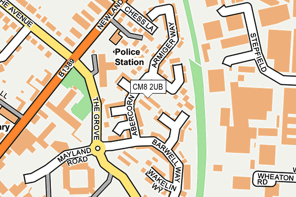 CM8 2UB map - OS OpenMap – Local (Ordnance Survey)