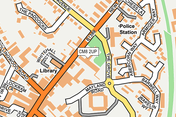 CM8 2UP map - OS OpenMap – Local (Ordnance Survey)