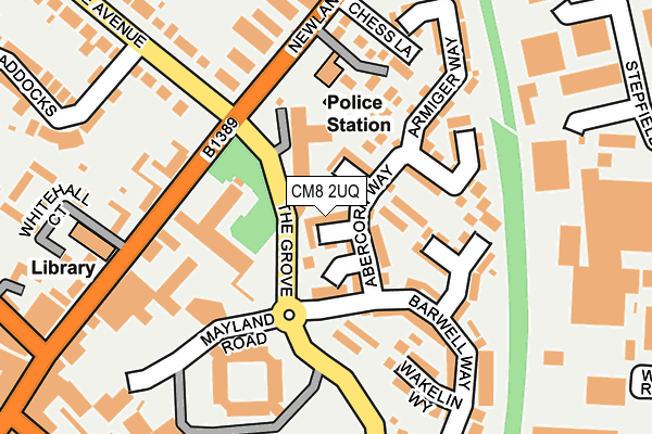 CM8 2UQ map - OS OpenMap – Local (Ordnance Survey)