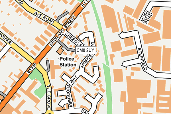 CM8 2UY map - OS OpenMap – Local (Ordnance Survey)