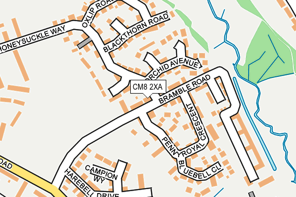 CM8 2XA map - OS OpenMap – Local (Ordnance Survey)