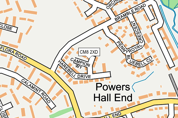 CM8 2XD map - OS OpenMap – Local (Ordnance Survey)