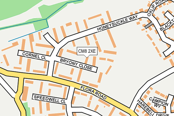 CM8 2XE map - OS OpenMap – Local (Ordnance Survey)