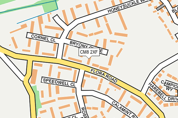 CM8 2XF map - OS OpenMap – Local (Ordnance Survey)