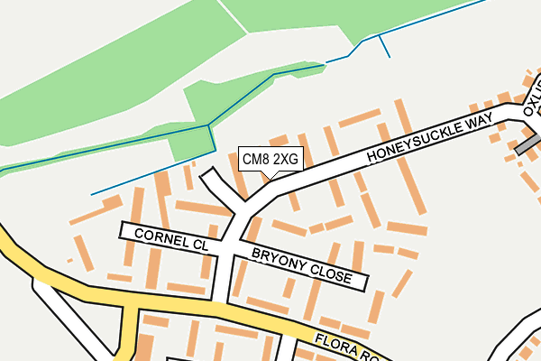 CM8 2XG map - OS OpenMap – Local (Ordnance Survey)